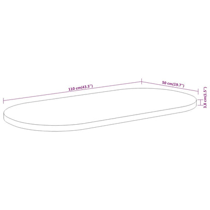 Bordsskiva 110x50x3,8 cm oval massivt akaciaträ