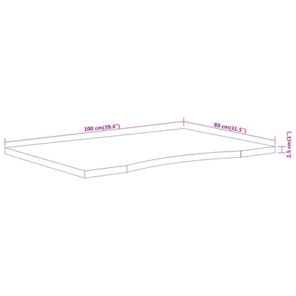 Bordsskiva 100x80x2,5 cm rektangulär massiv akacia