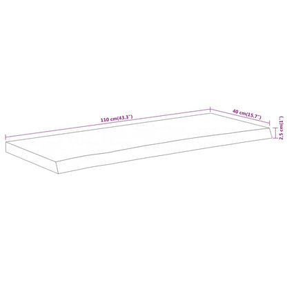 Bordsskiva 110x40x2,5 cm rektangulär massiv akacia rustik kant