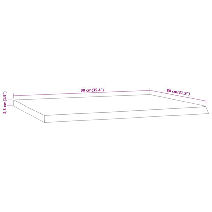 Bordsskiva 90x80x2,5 cm rektangulär massiv akacia rustik kant