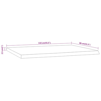 Bordsskiva 110x80x2,5 cm rektangulär massiv akacia rustik kant