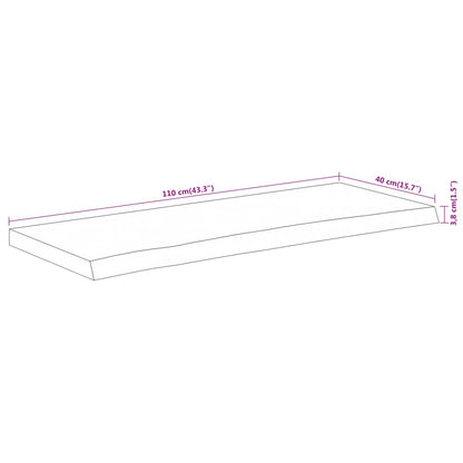 Bordsskiva 110x40x3,8 cm rektangulär massiv akacia rustik kant