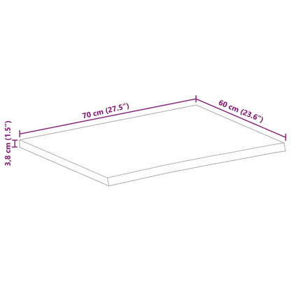 Bordsskiva 70x60x3,8 cm levande kant massivt grovt mangoträ