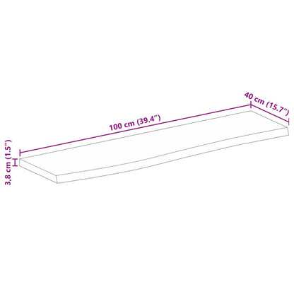 Bordsskiva 100x40x3,8 cm levande kant massivt mangoträ