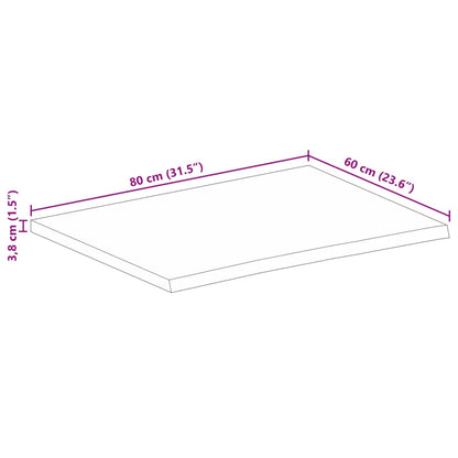 Bordsskiva 80x60x3,8 cm levande kant massivt mangoträ