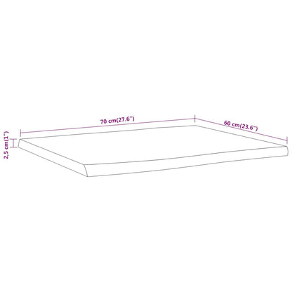 Bordsskiva 70x60x2,5 cm rektangulär massiv akacia rustik kant