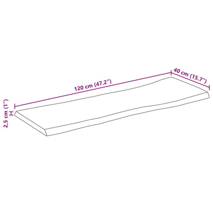 Bordsskiva 120x40x2,5 cm levande kant massivt mangoträ