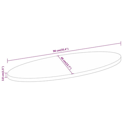 Bordsskiva 90x40x3,8 cm oval massivt mangoträ