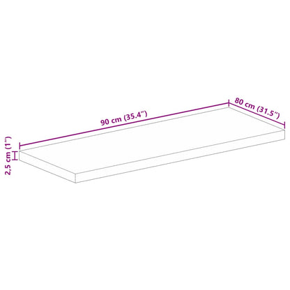 Bordsskiva 90x80x2,5 cm rektangulär massiv akacia