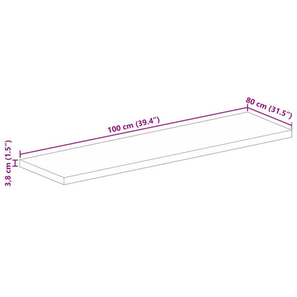 Bordsskiva 100x80x3,8 cm rektangulär massiv akacia