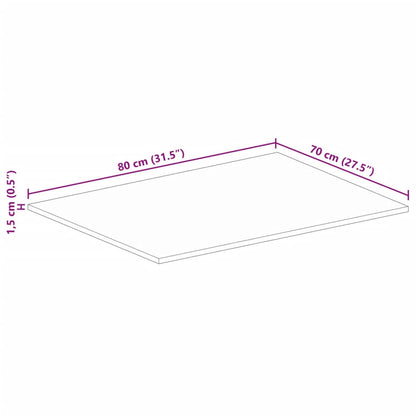 Bordsskiva 80x70x1,5 cm rektangulär massivt återvunnet trä