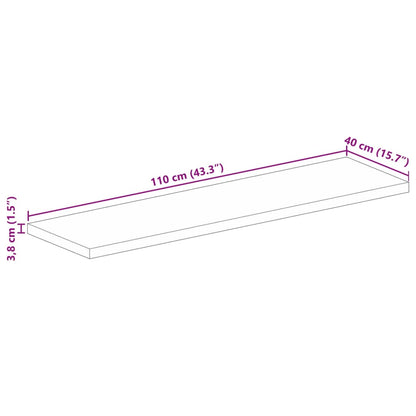 Bordsskiva 110x40x3,8 cm rektangulär massivt återvunnet trä