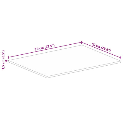 Bordsskiva 70x60x1,5 cm rektangulär massivt grovt mangoträ