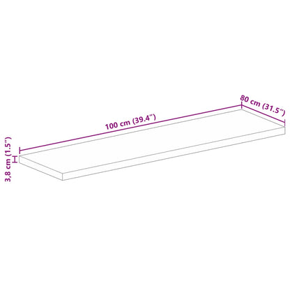 Bordsskiva 100x80x3,8 cm rektangulär massivt grovt mangoträ