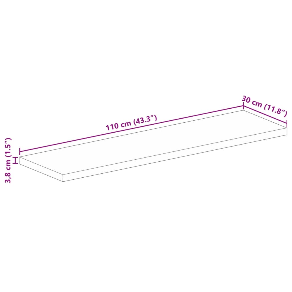 Bordsskiva 110x30x3,8 cm rektangulär massivt mango-trä