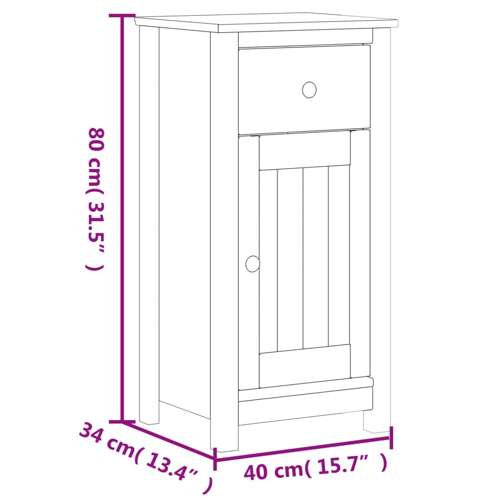 Badrumsskåp BERG vit 40x34x80 cm massiv furu