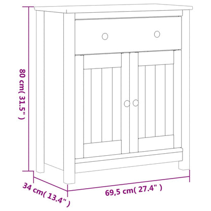 Badrumsskåp BERG vit 69,5x34x80 cm massiv furu