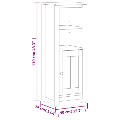 Badrumsskåp BERG svart 40x34x110 cm massiv furu