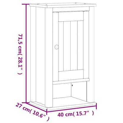 Badrumsskåp BERG vit 40x27x71,5 cm massiv furu