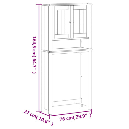 Tvättmaskinskåp BERG svart 76x27x164,5 cm massivt trä