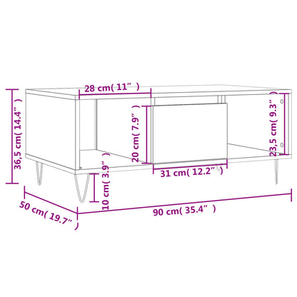 Soffbord brun ek 90x50x36,5 cm konstruerat trä