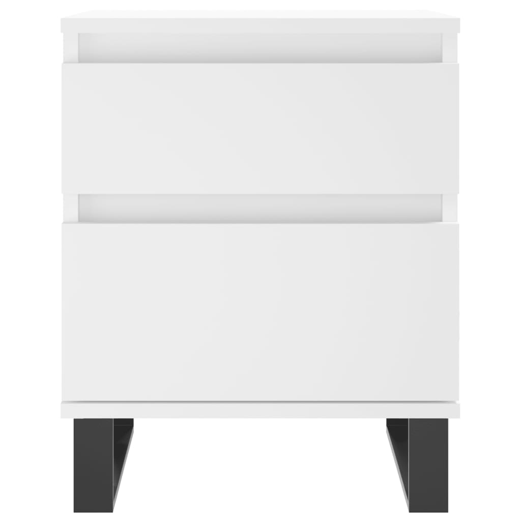 Sängbord 2 st vit 40x35x50 cm konstruerat trä