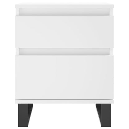 Sängbord 2 st vit 40x35x50 cm konstruerat trä