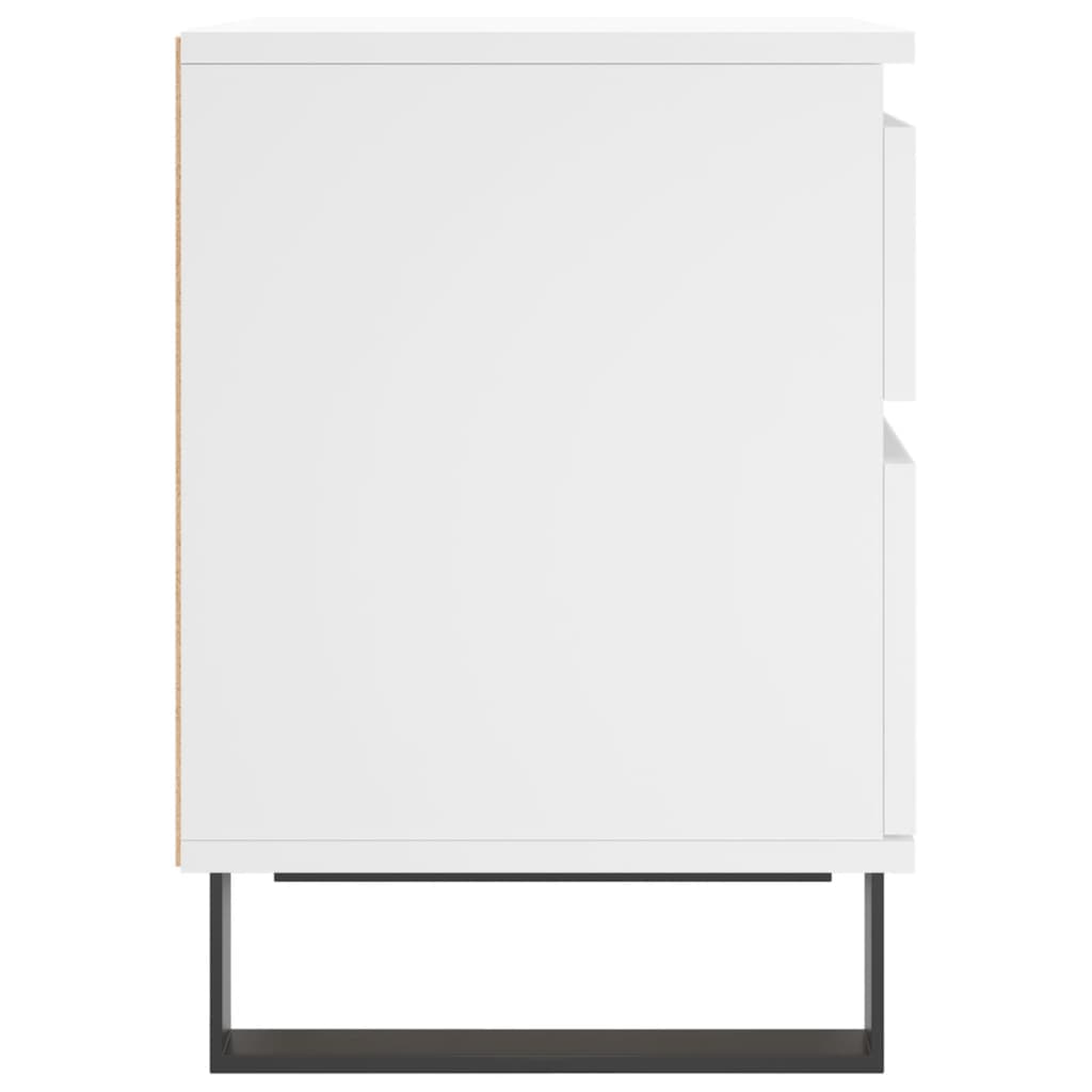 Sängbord 2 st vit 40x35x50 cm konstruerat trä