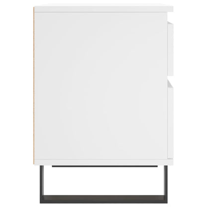 Sängbord 2 st vit 40x35x50 cm konstruerat trä