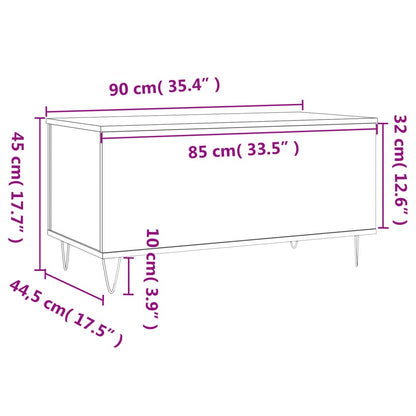 Soffbord svart 90x44,5x45 cm konstruerat trä