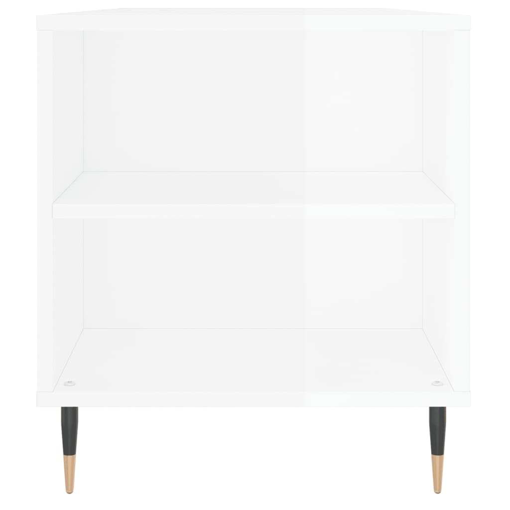 Soffbord vit högglans 102x44,5x50 cm konstruerat trä