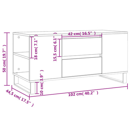 Soffbord brun ek 102x44,5x50 cm konstruerat trä