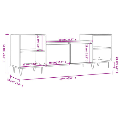 Tv-bänk sonoma-ek 160x35x55 cm konstruerat trä