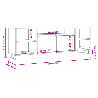 Tv-bänk sonoma-ek 160x35x55 cm konstruerat trä