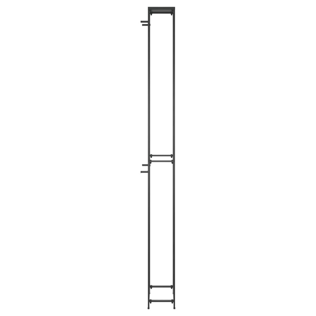 Vinställ för 57 flaskor svart 34x18x200 cm smidesjärn