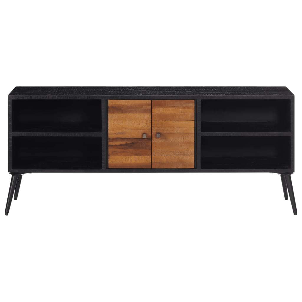 Tv-bänk 112x31x45 cm massiv återvunnen teak