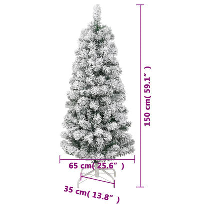 Plastgran med snö gångjärn 150 cm