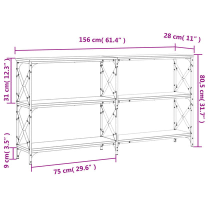 Konsolbord svart 156x28x80,5 cm konstruerat trä