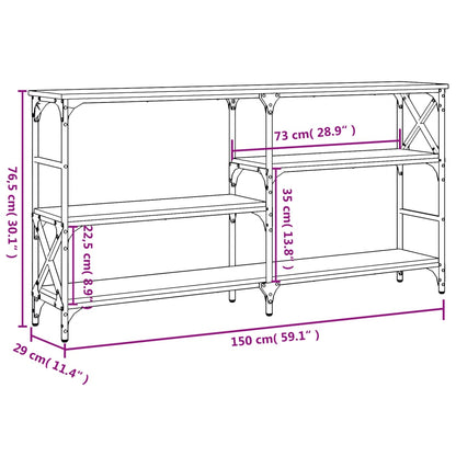 Konsolbord svart 150x29x76,5 cm konstruerat trä