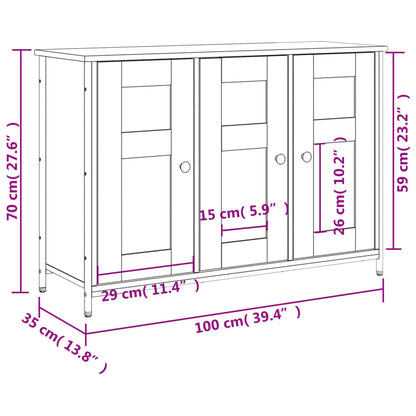 Skänk sonoma-ek 100x35x75 cm konstruerat trä