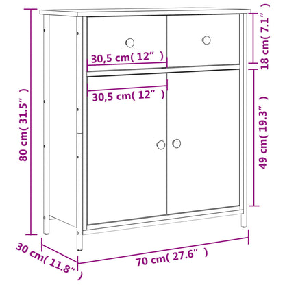 Skänk svart 70x30x80 cm konstruerat trä