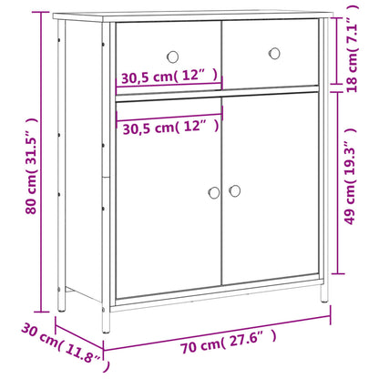 Skänk sonoma-ek 70x30x80 cm konstruerat trä