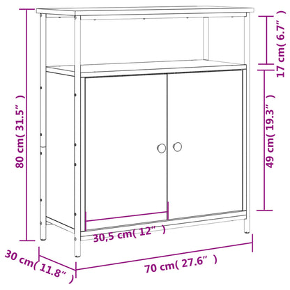 Skänk svart 70x30x80 cm konstruerat trä