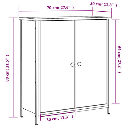 Skänk svart 70x30x80 cm konstruerat trä