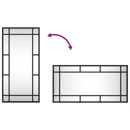 Väggspegel svart 30x60 cm rektangulär järn