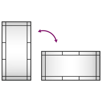 Väggspegel svart 40x80 cm rektangulär järn