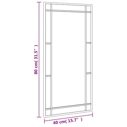 Väggspegel svart 40x80 cm rektangulär järn