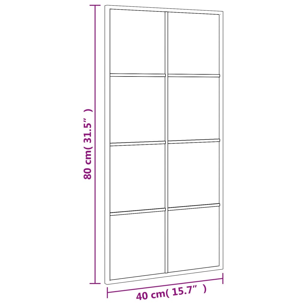 Väggspegel svart 40x80 cm rektangulär järn