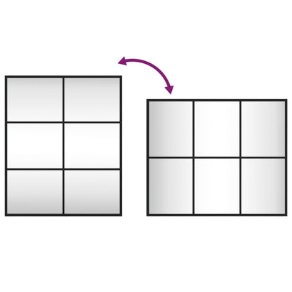 Väggspegel svart 50x60 cm rektangulär järn