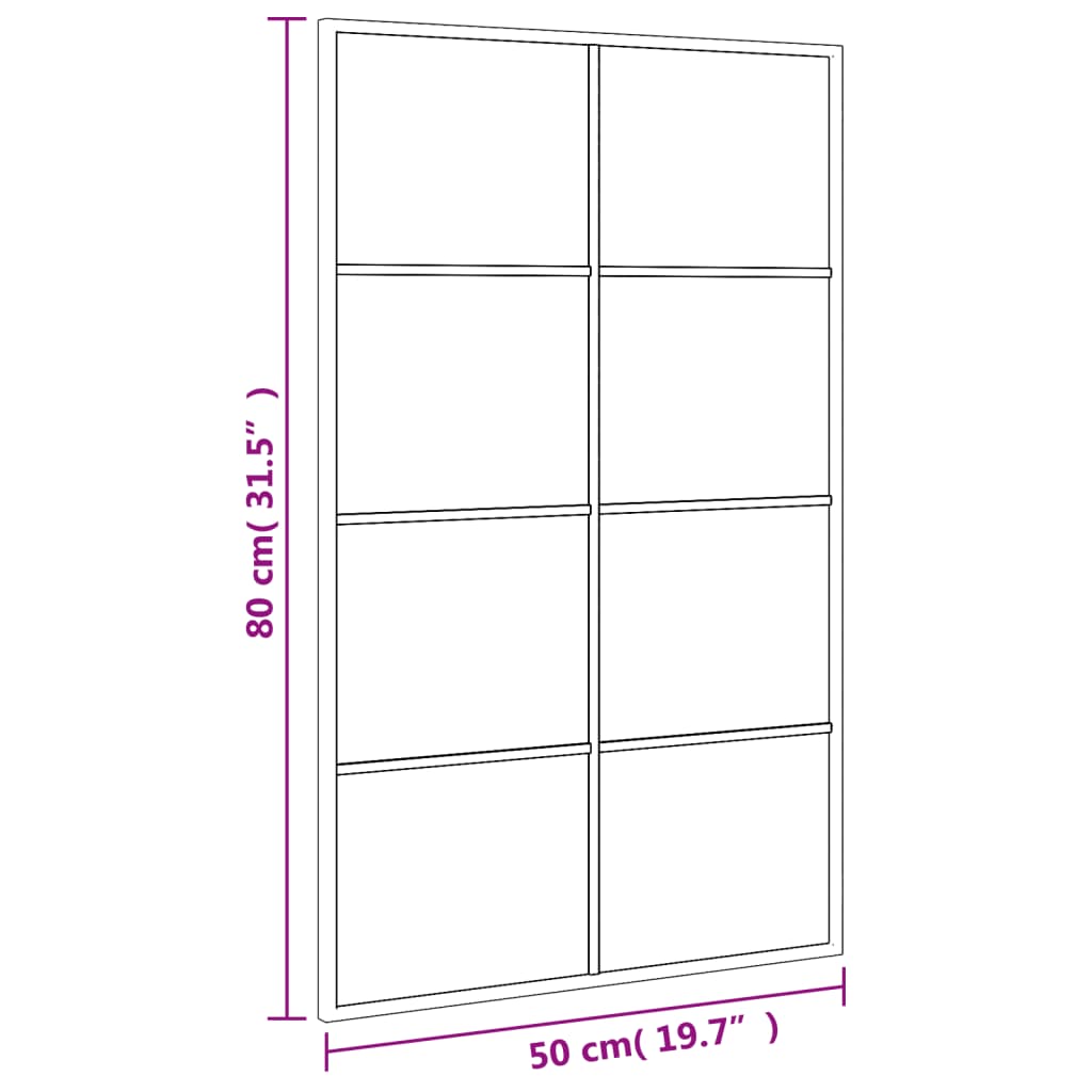 Väggspegel svart 50x80 cm rektangulär järn